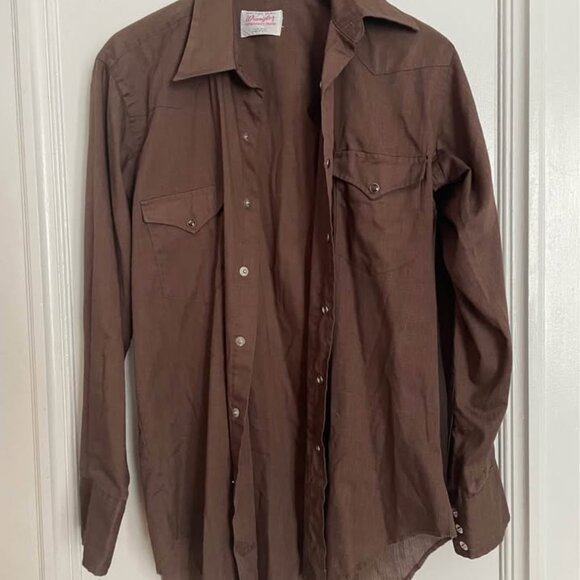 Vintage Wrangler Western Shirt – Chocolate Brown – Women’s M - Picture 2 of 3